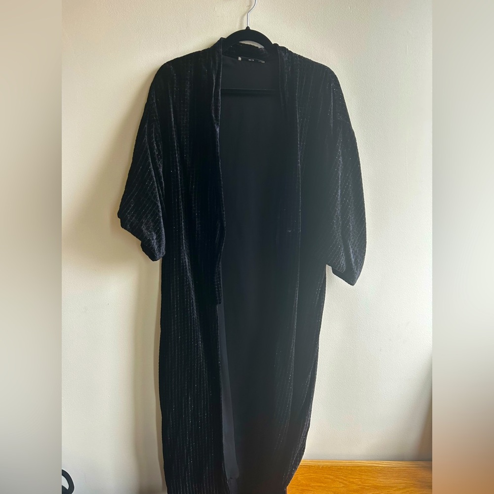 Mango black velvet duster – one size